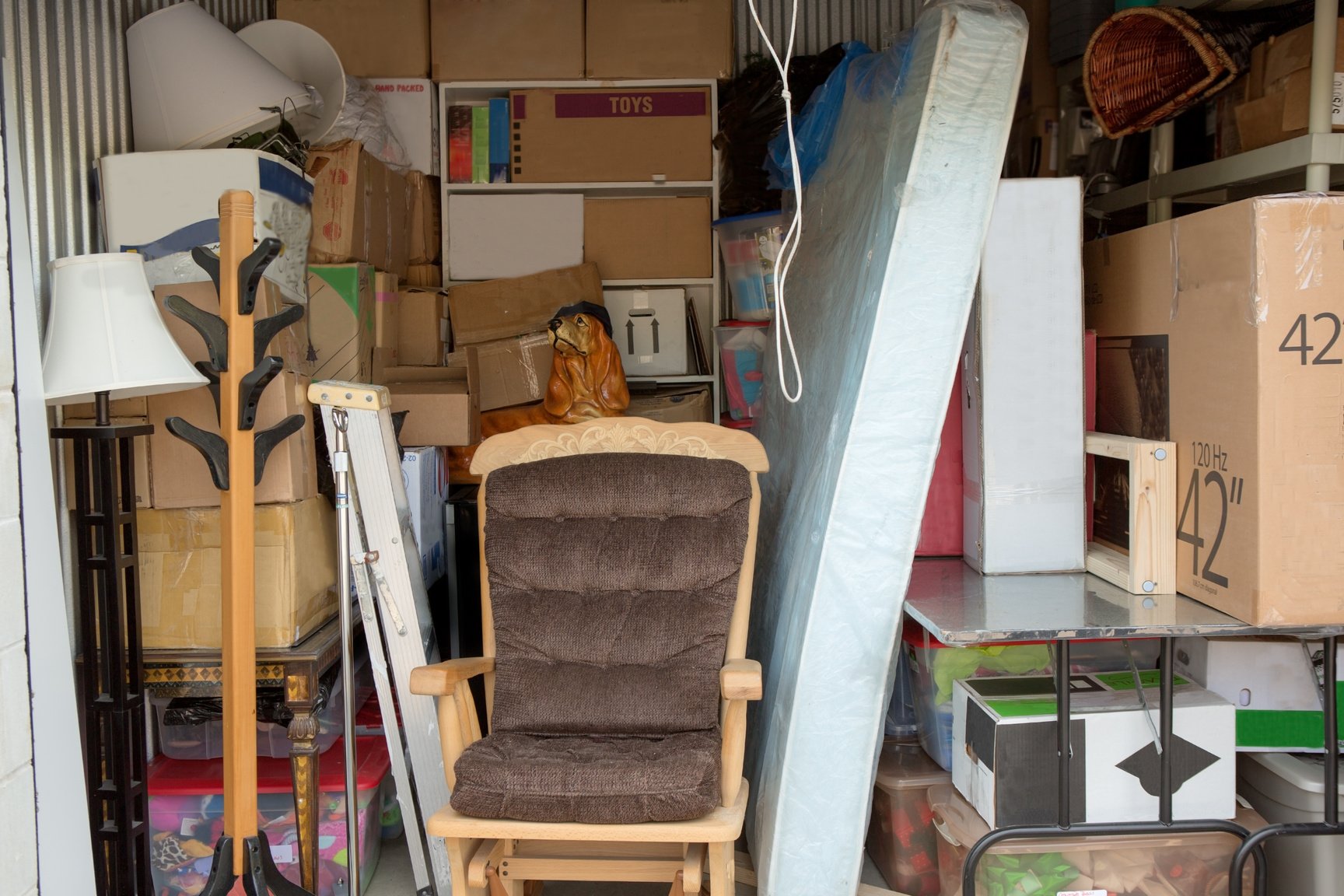 storage unit containing household items